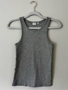 Aritzia Sunday Best Ribbed Racerback Tank, Grey – Small